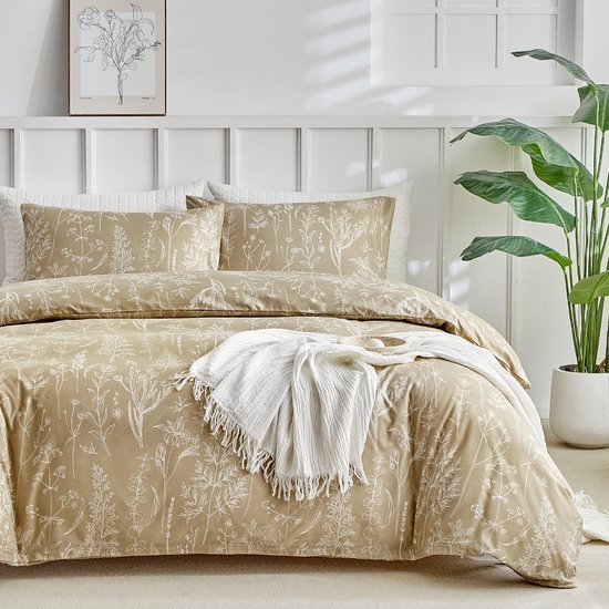 550x550-12333.jpg Unyqoos® Stijlvol dekbedovertrek met botanisch design en kussenslopen set