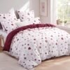 Unyqoos® Elegant en ademend beddengoedset met hartmotief van katoen 200 x 220 cm