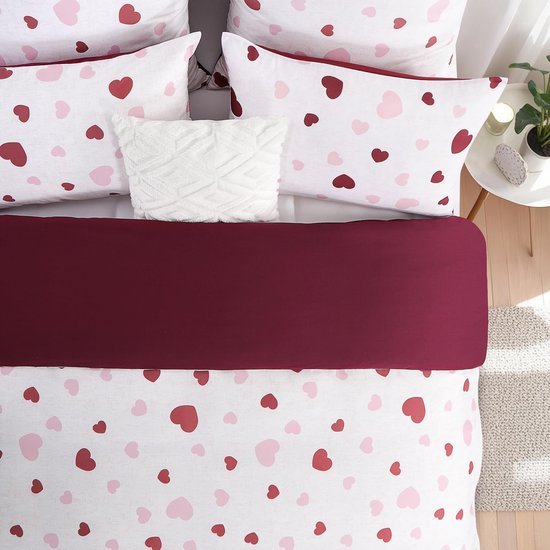 Unyqoos® Elegant en ademend beddengoedset met hartmotief van katoen 200 x 220 cm
