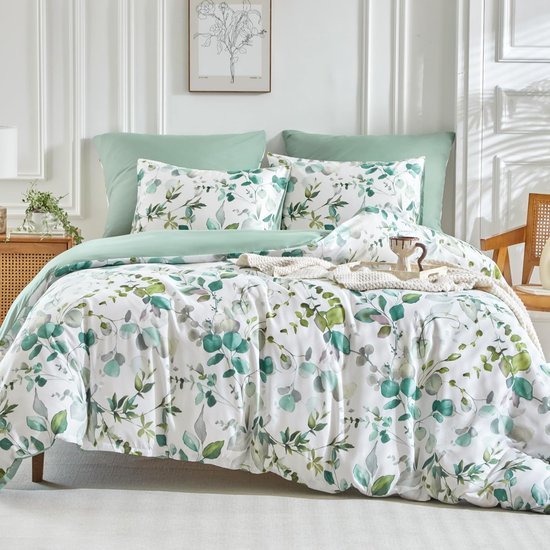 Unyqoos® Luxe Drie-delige Beddengoedset met Bloemenpatroon en Ritssluiting