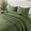 Unyqoos® Ultrazachte Microvezel Bedsprei voor Alle Seizoenen in Groen, 220 x 240 cm, Multifunctioneel Gebruik