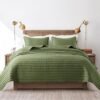 Unyqoos® Ultrazachte Microvezel Bedsprei voor Alle Seizoenen in Groen, 220 x 240 cm, Multifunctioneel Gebruik