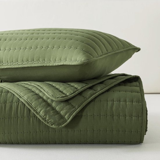 Unyqoos® Ultrazachte Microvezel Bedsprei voor Alle Seizoenen in Groen, 220 x 240 cm, Multifunctioneel Gebruik