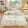 Unyqoos® Romantische katoenen beddengoedset met bloemenpatroon voor meisjeskamer
