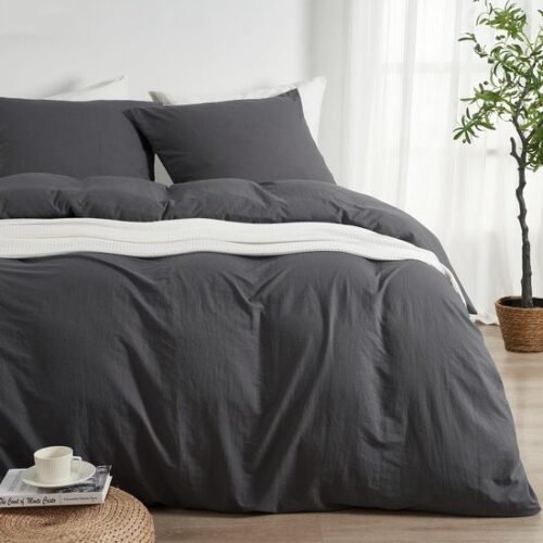 Unyqoos® Grijs beddengoed 200x200 cm met ritssluiting en extra kussenslopen