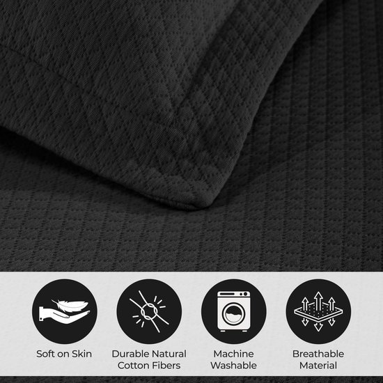 Unyqoos® Luxe en ademende beddensprei set met kussenslopen voor elk seizoen