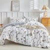 Unyqoos® 3-delig Dekbedovertrekset met Botanic Print voor Tweepersoonsbed 240x220 cm