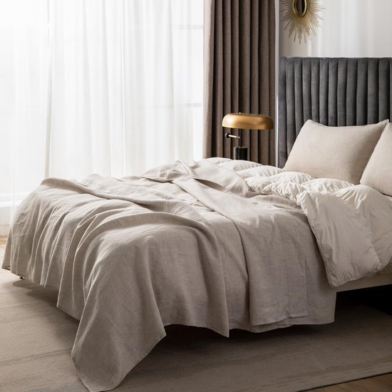 Unyqoos® Ademend en zacht linnen laken voor het ultieme slaapcomfort