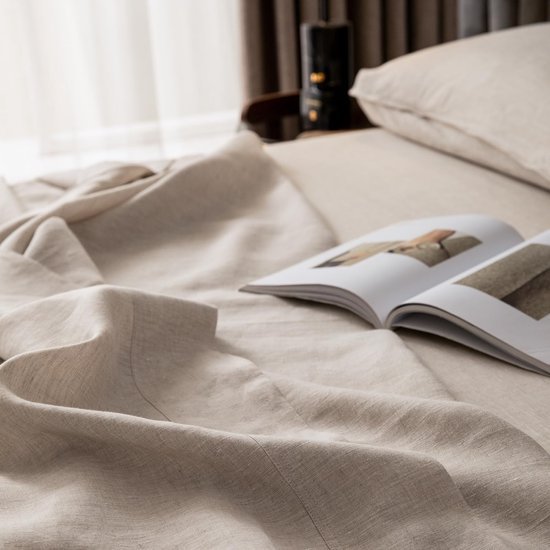 Unyqoos® Ademend en zacht linnen laken voor het ultieme slaapcomfort