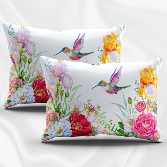 Unyqoos® Comfortabel en ademend beddengoed met bloemen en vogelpatroon 135 x 200 cm