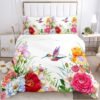 Unyqoos® Comfortabel en ademend beddengoed met bloemen en vogelpatroon 135 x 200 cm