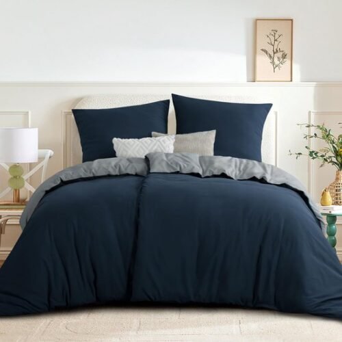 Unyqoos® Comfortabele en stijlvolle 4-delige beddengoedset met omkeerbaar design