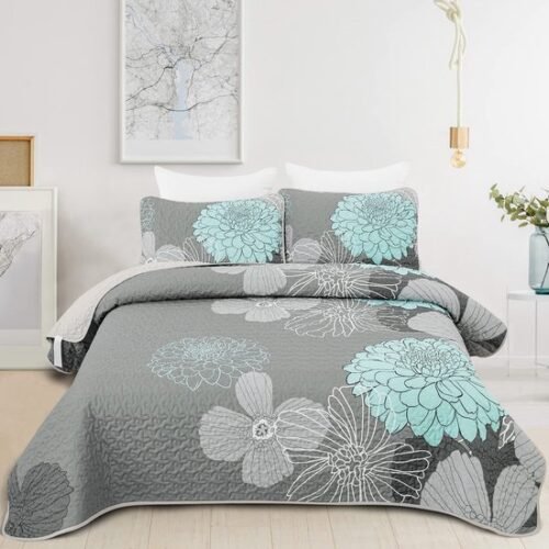 550x550-12471.jpg Unyqoos® Stijlvolle en Comfortabele Bloemenprint Sprei Set voor Tweepersoonsbedden