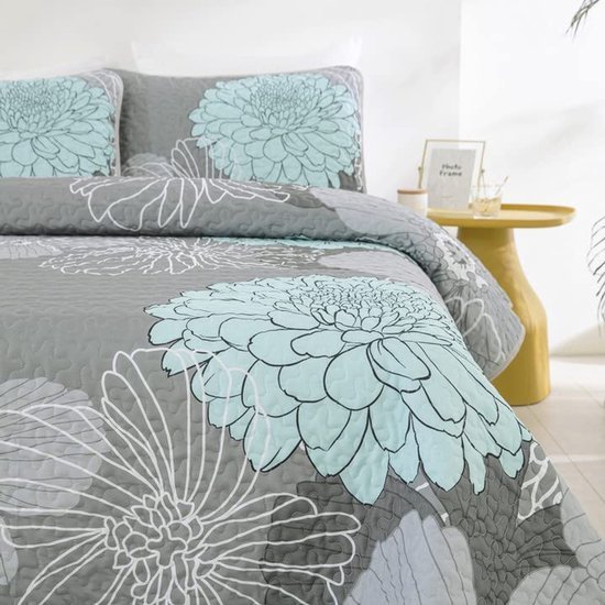 Unyqoos® Stijlvolle en Comfortabele Bloemenprint Sprei Set voor Tweepersoonsbedden