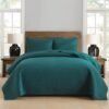 Unyqoos® Luxueuze Turquoise Bedsprei Set van Katoen met Kussenslopen voor Tweepersoonsbedden
