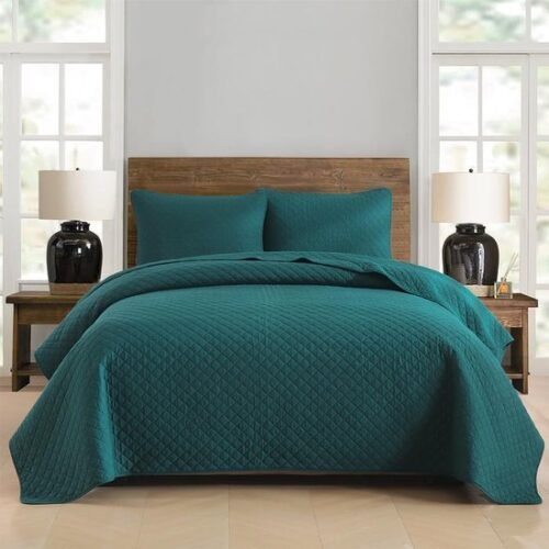 550x550-12486.jpg Unyqoos® Luxueuze Turquoise Bedsprei Set van Katoen met Kussenslopen voor Tweepersoonsbedden