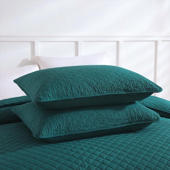 Unyqoos® Luxueuze Turquoise Bedsprei Set van Katoen met Kussenslopen voor Tweepersoonsbedden