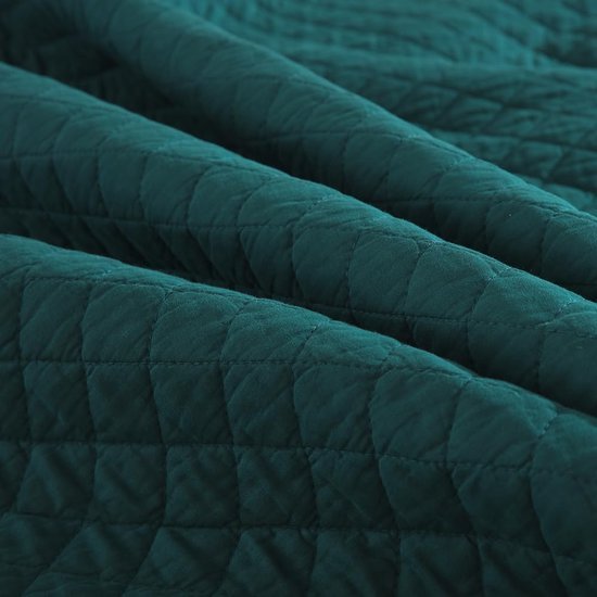 Unyqoos® Luxueuze Turquoise Bedsprei Set van Katoen met Kussenslopen voor Tweepersoonsbedden