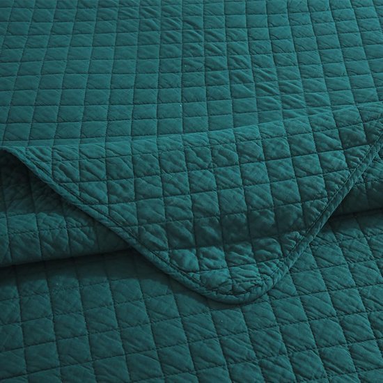 Unyqoos® Luxueuze Turquoise Bedsprei Set van Katoen met Kussenslopen voor Tweepersoonsbedden