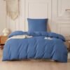 Unyqoos® Comfortabele katoenen beddengoedset met linnenlook en ritssluiting
