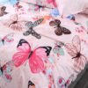 550x550-12534.jpg Unyqoos® Roze Kinderbeddengoedset met Vlindermotief voor Meisjes, 140x200 cm, 100% Microvezel