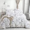 Unyqoos® Stijlvolle en comfortabele beddengoedset met marmerpatroon voor tweepersoonsbed