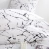 Unyqoos® Stijlvolle en comfortabele beddengoedset met marmerpatroon voor tweepersoonsbed