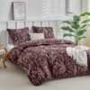 550x550-12546.jpg Unyqoos® Stijlvolle dekbedovertrekset met bloemenmotief van zachte microvezel in donkerrood