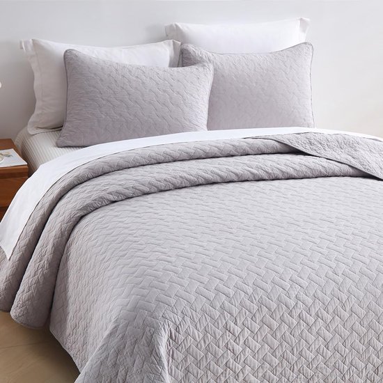 Unyqoos® Sfeervolle Katoenen Sprei Set met Gebreid Patroon voor Een Gezellig Thuisgevoel