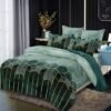 Unyqoos® Moderne vierdelige beddengoedset met geometrisch patroon en ritssluiting