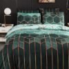 Unyqoos® Moderne vierdelige beddengoedset met geometrisch patroon en ritssluiting