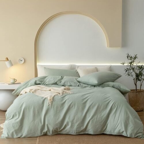 Unyqoos® Zachte katoenen beddengoedset voor eenpersoonsbed met kussensloop
