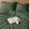 Unyqoos® Comfortabel katoenen beddengoedset met ritssluiting in saliegroen voor betere nachtrust
