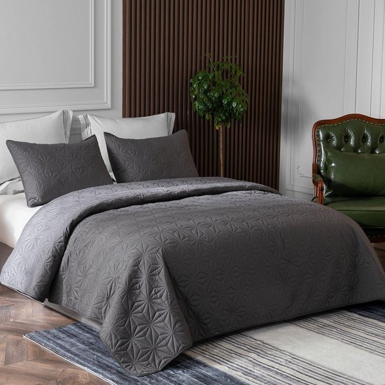 Unyqoos® Zacht en Veelzijdig Sprei Set met Geometrisch Ontwerp voor Alle Seizoenen - 240 x 260 cm