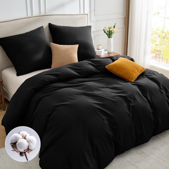 Unyqoos® Luxe 3-delige katoenen beddengoedset met ritssluiting en Oeko-Tex certificering