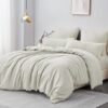 Unyqoos® Beige microvezel beddengoed set met ritssluiting voor alle seizoenen