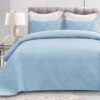 Unyqoos® Stijlvolle 4-Seizoenen Bedsprei Set Met Luxe Reliëfpatroon Inclusief Kussenslopen 220 x 240 cm Blauw