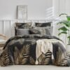 Unyqoos® Luxe dekbedovertrekset met tropisch bladpatroon en kussenslopen