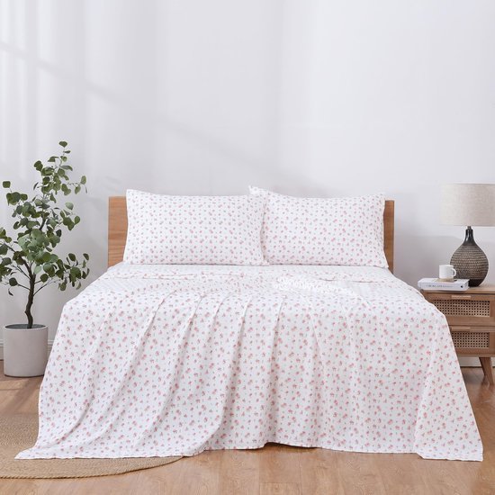 Unyqoos® Luxe ivoorkleurige microvezel beddenset met diepe hoeslaken en kussensloop