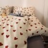 Unyqoos® Charmant Kinderbeddengoed met Rood Hartmotief voor Meisjes, Inclusief Kussensloop en Dekbedovertrek