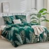 Unyqoos® Luxe dekbedovertrekset met tropisch palmenmotief in goud en