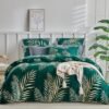 Unyqoos® Luxe dekbedovertrekset met tropisch palmenmotief in goud en