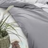 Unyqoos® Lichtgrijs dekbedovertrekset van microvezel met kussensloop en ritssluiting