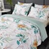 Unyqoos® beddengoedset met bladpatroon inclusief kussen- en dekbedovertrek