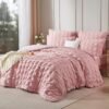 Unyqoos® Ademende Seersucker Beddengoedset voor Zomerslaapcomfort in Roze Tint