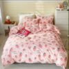 550x550-12799.jpg Unyqoos® Roze microvezel beddengoedset met aardbeien en ritssluiting voor meisjes