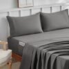 Unyqoos® Compleet grijs beddengoed set met hoeslaken en kussenslopen van zacht polyester