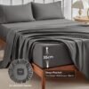 Unyqoos® Compleet grijs beddengoed set met hoeslaken en kussenslopen van zacht polyester