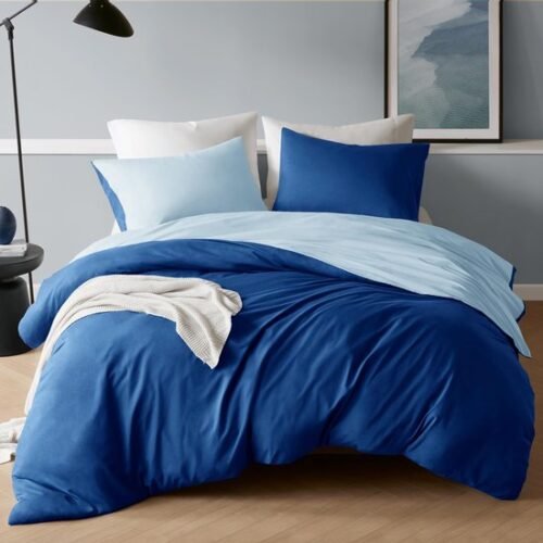 550x550-12853.jpg Unyqoos® Tweekleurige microvezel beddengoedset met envelopsluiting en modern design