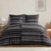 Unyqoos® Comfortabele en ademende beddengoedset met strepenpatroon en ritssluiting